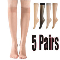 10 Pares De Medias Largas De Nylon Ultrafinas Para Mujer Translúcidas Con Elasticidad Medias De Rodilla Para Dama Calidad Superior - details 0