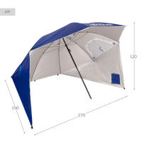 AKTIVE, Sombrilla playa grande, 240 cm, Protección UV50, Mástil acero, Regulable en altura, Tejido nailon, Funda transporte, Sombrilla para la playa, Sombrillas grandes, Sombrilla playa grande - details 4