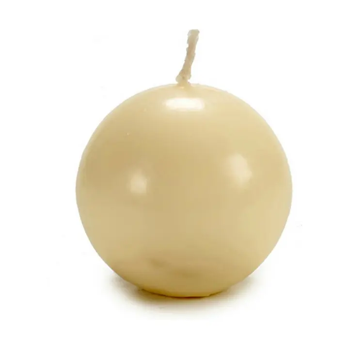 Vela Bola Crema Cera (7,5 x 7,5 x 7,5 cm) (4 Unidades) - 1