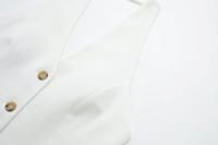 Conjunto De Traje Para Mujer TRAF Con Cuello Colgante Y Chaqueta De Botones Estilo Inglés Pantalones De Cintura Alta Casual - details 24