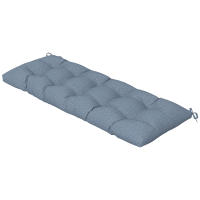Outsunny Cojín para Banco 128x48x8 cm Colchón de Banco de Jardín con 2 Cordones de Fijación Impermeable y Protección UV 50+ para Columpio de Jardín Terraza Crema - details 0