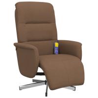vidaXL Sillón reclinable de masaje con reposapiés tela Gris claro, Gris oscuro, Negro Sillon Dormitorio Sillon Comodos Silla Relax Sillón Sofá - details 0