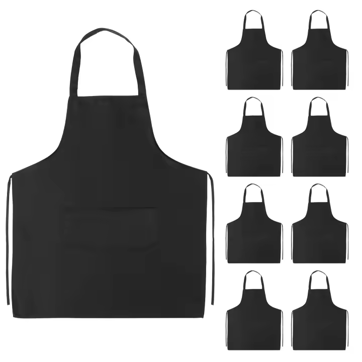 10 Pcs Delantal De Cocina Con Babero Para Hombres Y Mujeres Delantal De Tela De Poliéster Para Cocina Doméstica Y Trabajo - 1