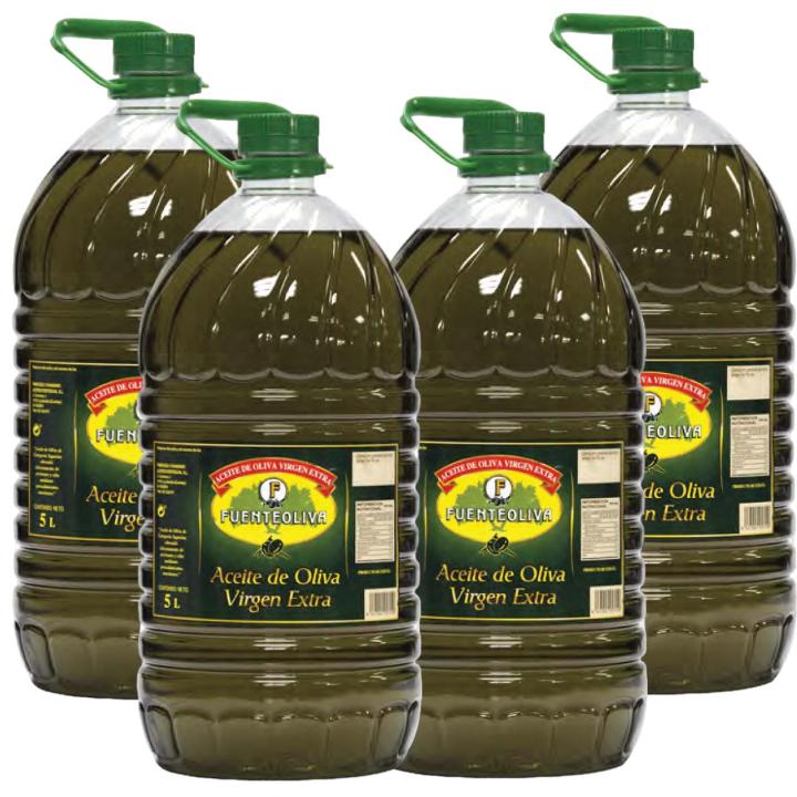 Fuenteoliva Aceite de Oliva Virgen Extra Pack 4 Botellas x 5 Litros - Producto de España Cosecha Nueva 2025-2026