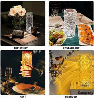 Lámpara De Mesa De Rosas De Cristal LED Con Control Remoto Y USB Luz Nocturna Romántica De Diamantes Decoración En 16 Colores - details 14