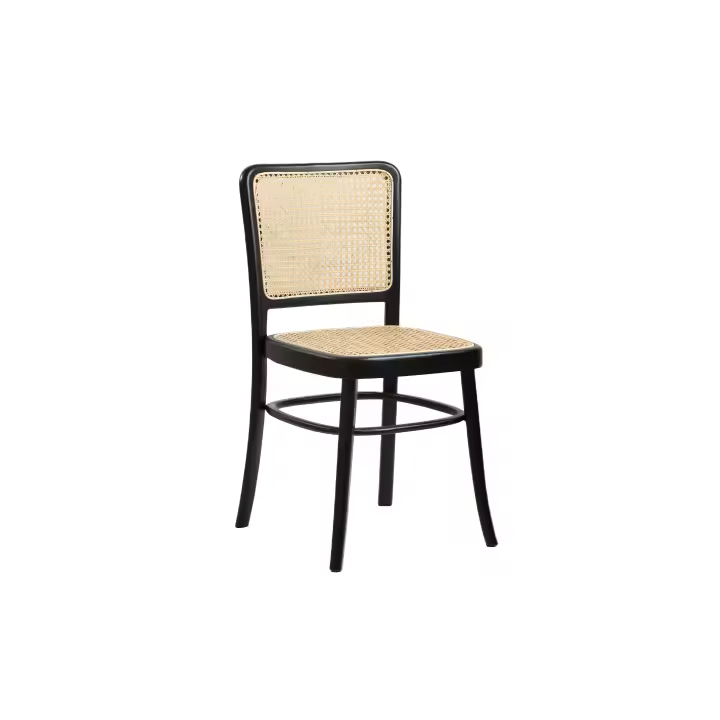 SILLA MADERA TEKA NEGRA/RATTAN NATURAL HM472528 FIJALO - 1