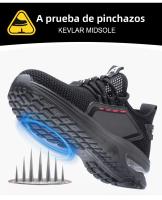 Zapatos De Seguridad Para Hombre Verano Malla Antipinchazos Punta De Acero Transpirables Ligeros Con Inserto De Kevlar Y Tela Superior - details 8