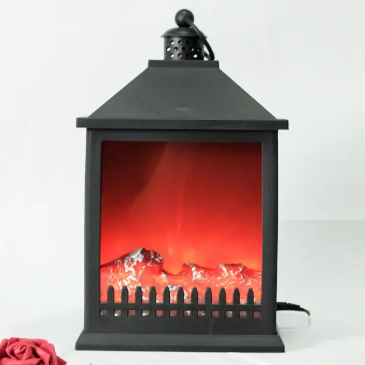 Chimenea Cambados LED Docorativa Navidad con efecto llama Negro - 1