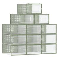 Cajas de Zapatos de Plástico Plegables y Apilables - Juego de 12 Organizadores para Zapatillas hasta Talla 44, Transparente, Azul, Blanco o Verde - details 15