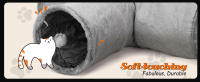Nobleza - Tunel para Gatos en Gamuza, Túnel de 3 vías para Interiores con 1 Agujeros y Bola suspendida Juguetes para Gatos Gris - details 7