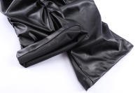 Pantalones De Cuero PU Para Hombre Estilo Hip Hop Harajuku Retro Callejero Casual Ruched Pleated Color Sólido Negro Talla Grande - details 12