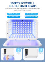 Lámpara LED UV Para Uñas 480W Con 108 Piezas De Lámparas Azules Para Polvo De Uñas Y 32 Piezas De Lámparas Rojas Para Blanquear Manos Para Hogar Y Salon Manicura - details 5