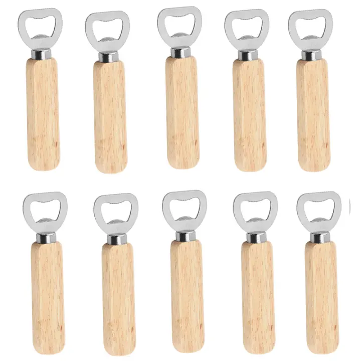 Llave De Botella De Madera 10Pcs Herramientas De Cocina Para Casa Y Barra Aparato Para Abrir Cans De Vino Y Soda - 1