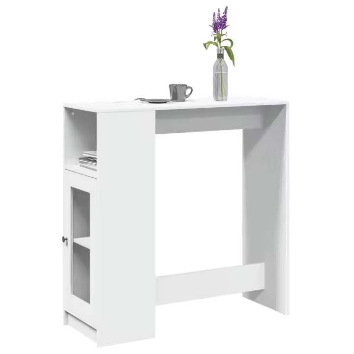 Mesa alta con estantes madera ingeniería 101x40x103,5 cm - 1