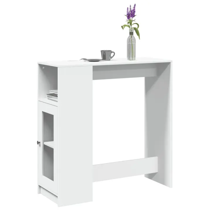 Mesa alta con estantes madera ingeniería 101x40x103,5 cm - 1