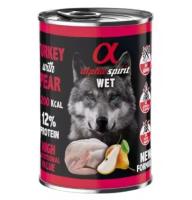 Pack 6 latas x 400 Gr - Alpha Spirit Comida Húmeda de Pavo con pera para Perros - details 1