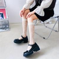 Calcetines De Pierna Media Para Mujer Transparentes Y Respirables Calcetines De Nylon Delgados Y Ligeros En Colores Negro Y Blanco - details 17