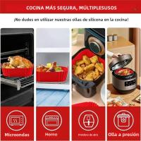 1pc Placa De Hornear De Silicona 22cm Para Air Fryer Asador De Pollo Frito Pizza Accesorio Reutilizable Para Air Fryer - details 2