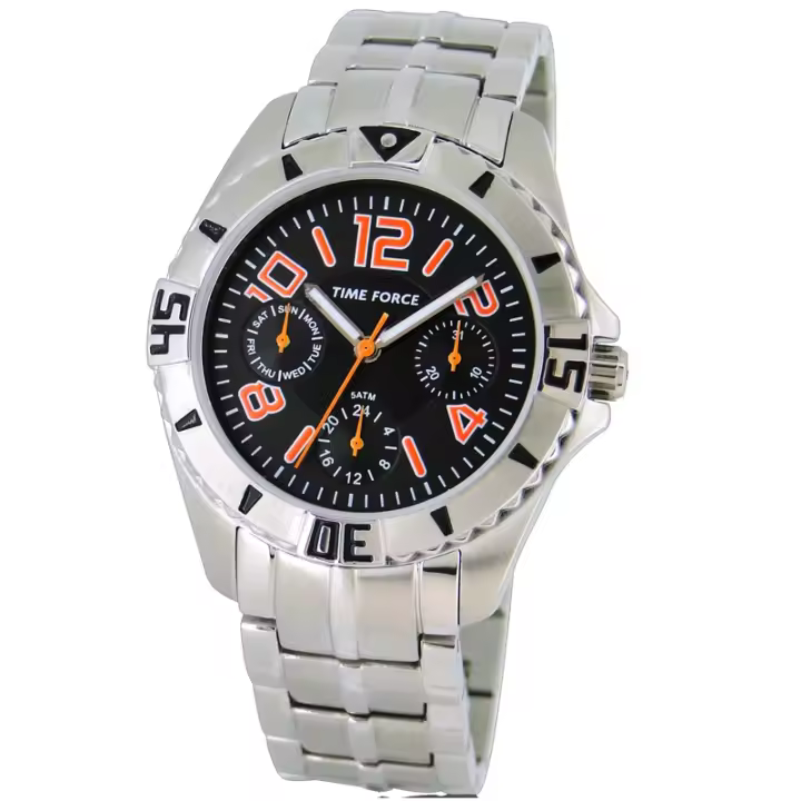Time Force Tf4136b12m  Reloj Para Para Chico Color Plateado - 1