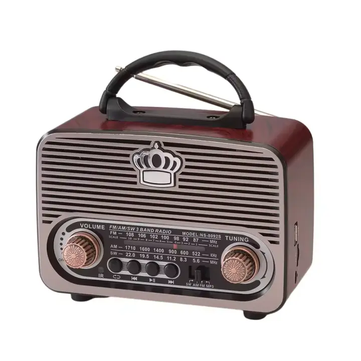Radio Vintage AM/FM/SW con luz para el hogar, reproductor de MP3 portátil, inalámbrico, Bluetooth, Audio, tarjeta TF, disco Flash USB - 1
