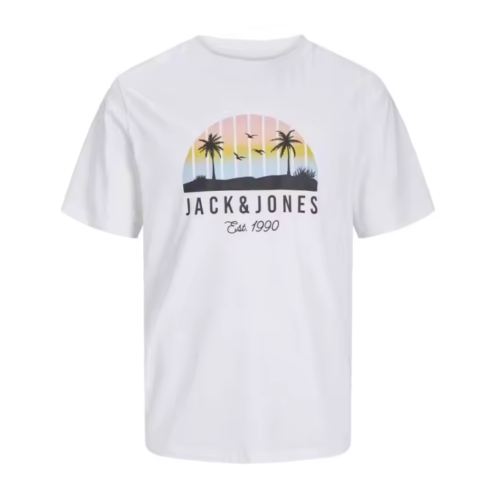 Camiseta de Manga Corta Jack&Jones Palm para hombre en color blanco - 1