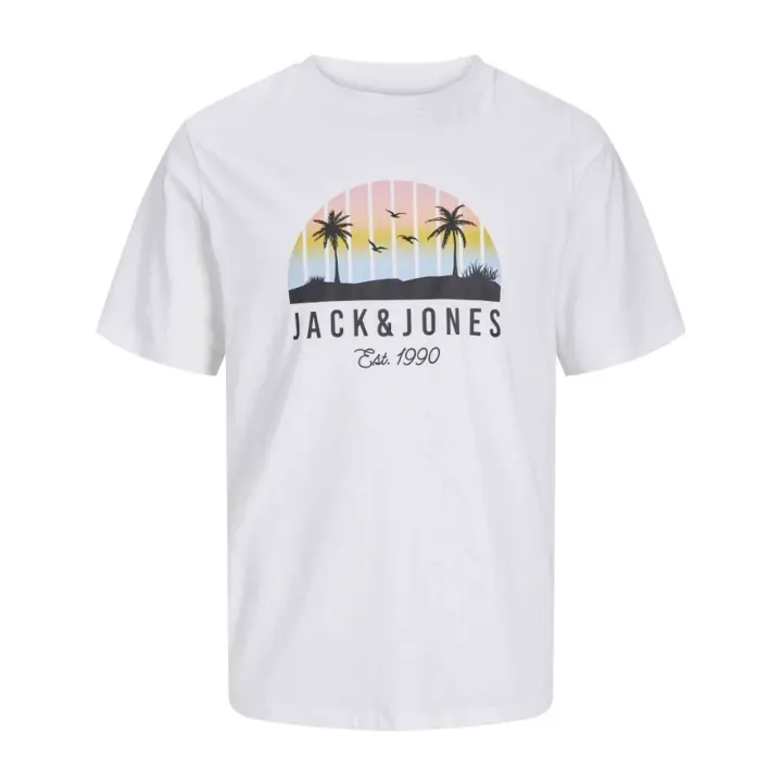 Camiseta de Manga Corta Jack&Jones Palm para hombre en color blanco - 1