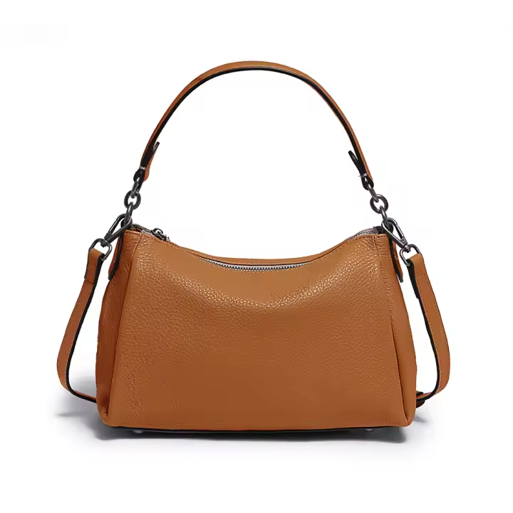Bolso De Hombro Para Mujer Zency De Cuero Genuino Suave Negro Caqui Beige Gran Capacidad Con Dos Correas Bolso Crossbody - 1