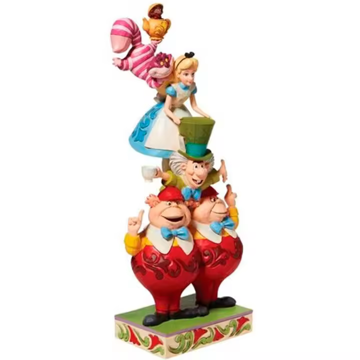 Enesco Figura Alicia Cheshire Tweedledee Y Tweedledum Sombrereo loco apilados  Disney Traditions Alicia Pais Maravillas  Alice Wonderland MAd Hatter - 1