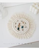 Coasters De Macramé Tejido a Mano Con Borlas Tapete De Insulación Para Taza De Café Soporte Antideslizante Para Platos Matriz De Mesa Ecológica De Lino Estilo Americano - details 5