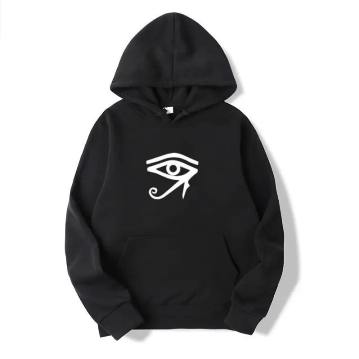  Sudadera De Moda Negra Para Hombre Con Capucha Y Bolsillos Manga Larga Suéter Casual De Polyester Para Otoño Y Primavera - 1