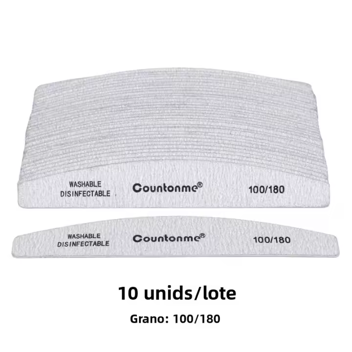 Lote De 10 Archos De Uñas Profesionales De Madera 180/240 Pulidor De Esmeril De Madera Gris Bloque De Papel De Obrador Para Esmalte De Gel - 1
