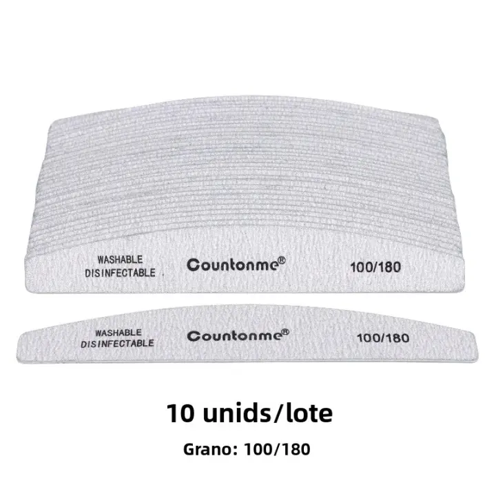 Lote De 10 Archos De Uñas Profesionales De Madera 180/240 Pulidor De Esmeril De Madera Gris Bloque De Papel De Obrador Para Esmalte De Gel - 1