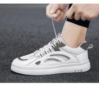 Zapatos De Hombre Primavera Verano Algodón Transpirable Casual Plataforma Bajo Blanco Moda 2024 Zapatillas De Cuero Artificial Talla Verdadera - details 11