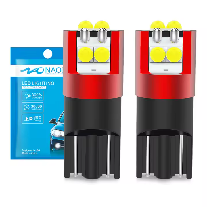 NAO 2x Lámpara LED T10 Super Brillante 6000K Blanca Amarilla Roja 5W5 700LM 12V 24V Luz De Marca Para Coche Error Anti CANBUS - 1
