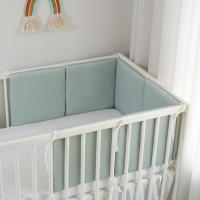 LALA - Juego de ropa de Cama para Cuna de Bebe, Valla anticolisión para Bebe, Dark Green Gongsatin, 30x30x6, lavado de piezas enteras. - details 2