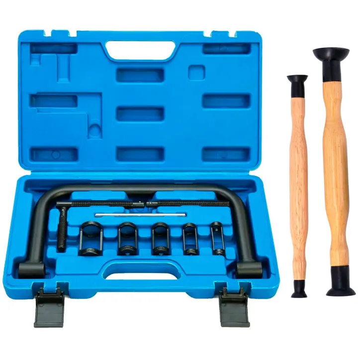 Kit Compresor De Muelles De Válvulas Para Motos Y Coches Universal y Herramienta Esmeriladora De Valvulas 2 unidades - 1