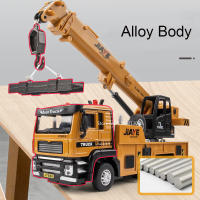Modelo De Camión Grúa De Escala 1/50 En Aleación Juguetes Educativos Para Niños Con Luz Y Música Vehículos De Ingeniería Pull Back Amarillo Duradero - details 5