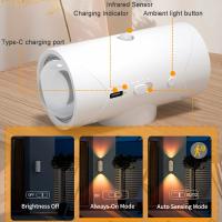 Lámpara De Pared Recargable LED Con Sensor De Movimiento Luz Nocturna RGB Gradient Ambiente Dimmable Magnética Luz De Escalera Interior - details 1