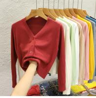 Nueva Chaqueta De Punto Negra Estilo Coreano Con Cuello En V Manga Larga Casual Para Mujer Otoño 2026 Top Sólido Cierre Único - details 3