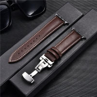 Correa De Cuero Para Apple Watch 8 7 6 5 4 3 SE Con Cierre De Mariposa Reemplazo De Pulsera 38/40/41mm 42/44/45mm Para Iwatch - details 7