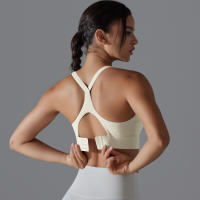 Sujetador deportivo con espalda descubierta para mujer, ropa interior de entrenamiento con hebilla ajustable para correr, Fitness, gimnasio, Bralette acolchado, ropa deportiva - details 14