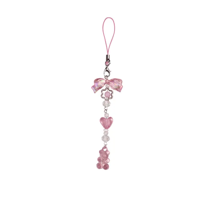 1 pcs Correa para móvil universal con colgante de oso y cristal, con cualquier teléfono o funda, para móvil nunca más perderás tu teléfono, ¡Protege y personaliza tu celular con estilo! - 1
