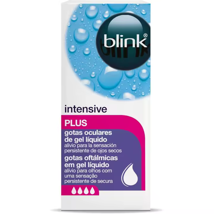Blink Intensive Plus Gotas Oculares 10 ml | Alivio Prolongado para Ojos Secos e Irritados | Hidratación Profunda y Protección | Compatible con Lentillas | Bausch & Lomb - 1