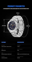 Reloj De Pulsera Mecánico Para Hombre FeelNever Sport De Natación Profesional Cristal De Zafiro Acero Inoxidable Resistente Al Agua 50Bar Con Fecha - details 7