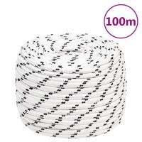 vidaXL Cuerda para barco trenzada poliéster blanco 14 mmx100 m - details 5