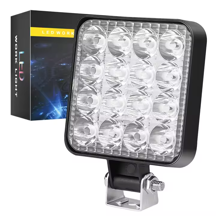 Luz DE TRABAJO LED para Automóvil DXZ, 12 V, mini Luz cuadrada de plástico, 16 Luces, 48 W, Luz Auxiliar de conducción, modificado faro - 1