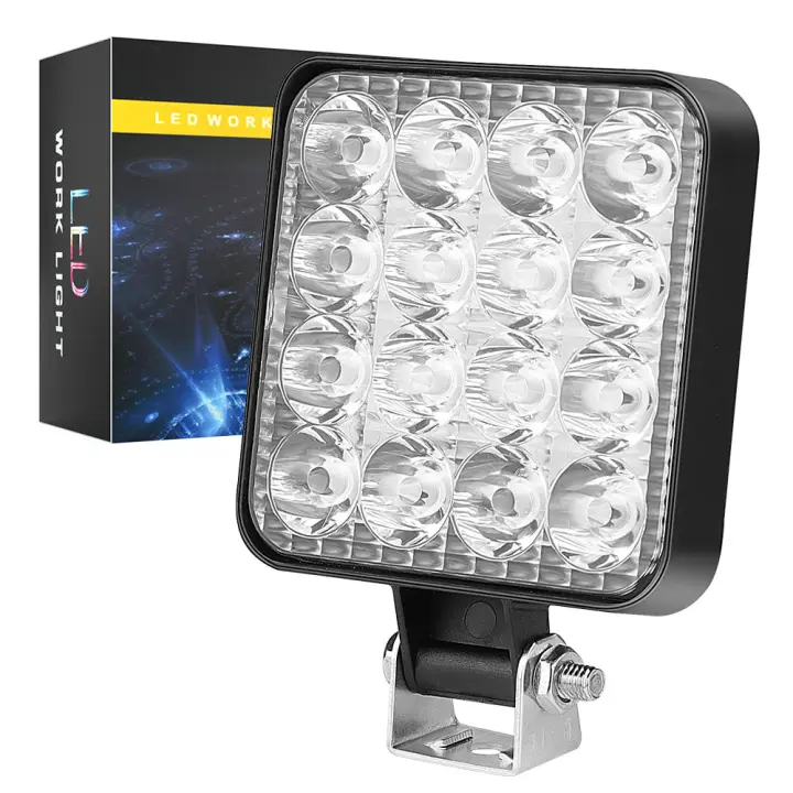 Luz DE TRABAJO LED para Automóvil DXZ, 12 V, mini Luz cuadrada de plástico, 16 Luces, 48 W, Luz Auxiliar de conducción, modificado faro - 1