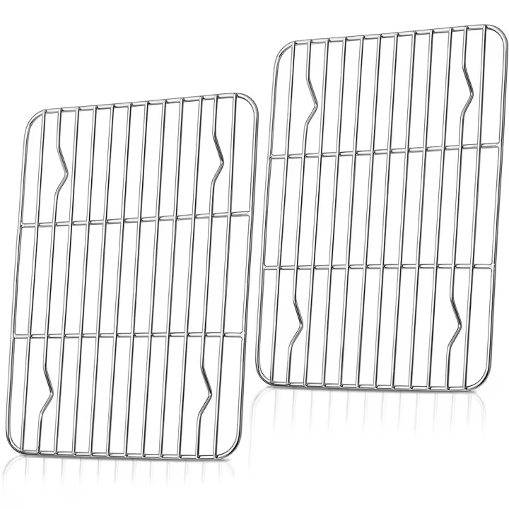 2Pcs Rack De Hornear Y Enfriamiento De Acero Inoxidable Resistente Al Calor Para Asar Y Barbacoa Relleno De Herramientas De Cocina - 1