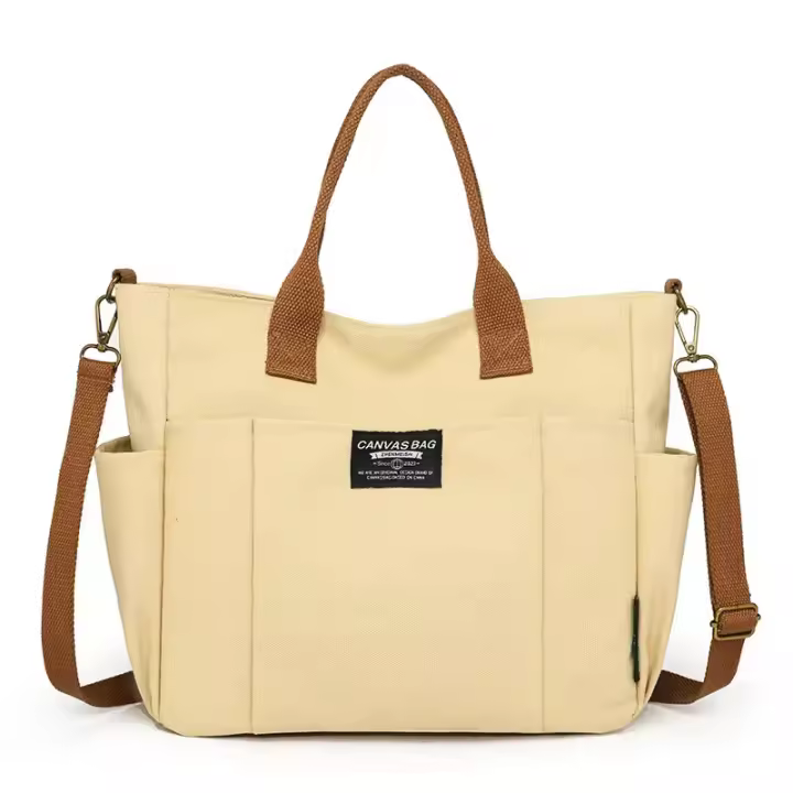 Bolso de Lona simple urban para Mujer Bolso de mano portátil Bolso horizontal Gran capacidad Crossbody Bolsa Pd9cc - 1
