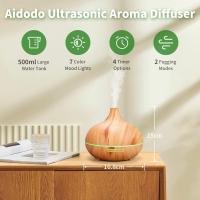 Difusor de aceite esencial Humidificador de aromaterapia ultrasónico de 500ml, difusor de aroma con Niebla fría, LED de 7 Colores, temporizador de 4, ambientador, humidificador, Hogar, oficin, etc. - details 1